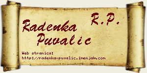 Radenka Puvalić vizit kartica